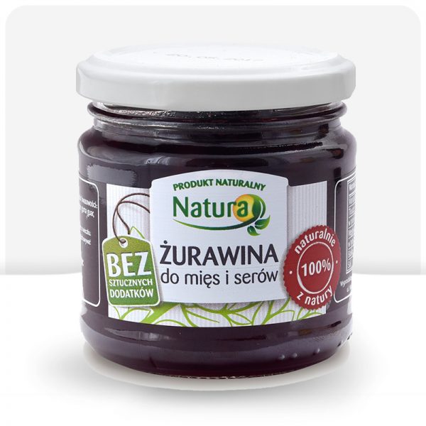 Ekologiczna żurawina do mięs i serów 220g