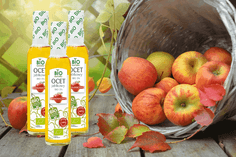 Ocet jabłkowy grafika produktowa blog mini bio naturo